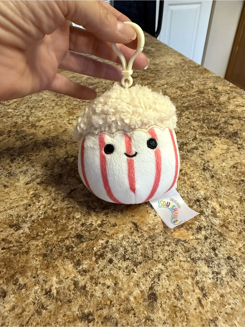 Squishmallow Arnel the Popcorn 3.5" Clip Keychain